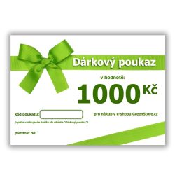 Dárkový poukaz voucher do GreenStore.cz za 1000 Kč