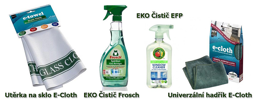 Ekologické čističe a hadříky z mikrovlákna E-cloth.