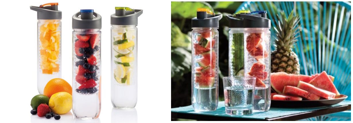 Looogs lahve na vodu s kosikem na ovoce z tritanu greenstore