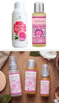 Bulharská růžová voda, argan revital olej saloos GreenStore.cz