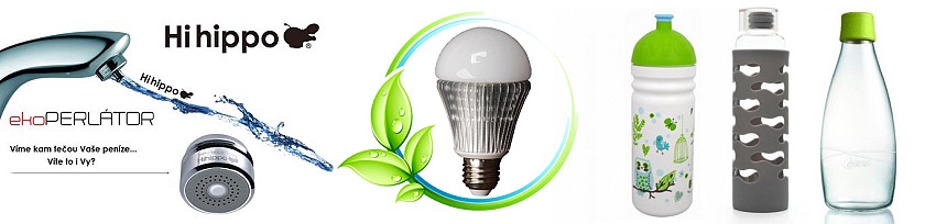 Úsporné perlátory Hihippo a skleněné láhve na vodu