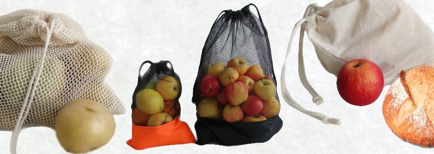 Látkové pytlíky na pečivo, sáčky na ovoce a zeleninu