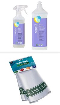 Sonett čistič na skla a hadřík z mikrovlákna e-cloth Greenstore.cz