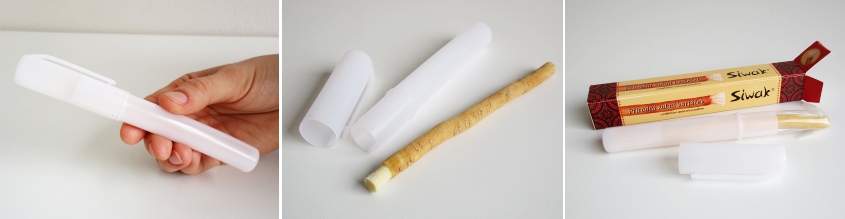 přírodní zubní kartáček siwak s pouzdrem na cesty do školy a výlety