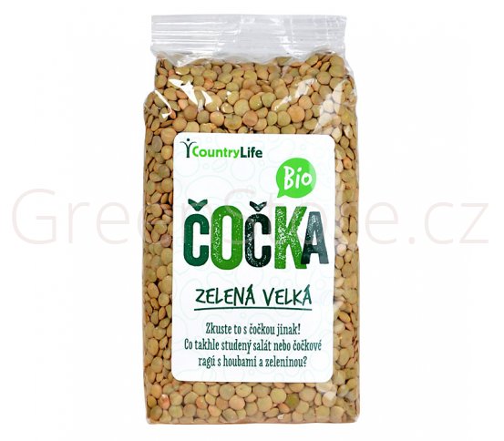 Čočka zelená velká 500g BIO