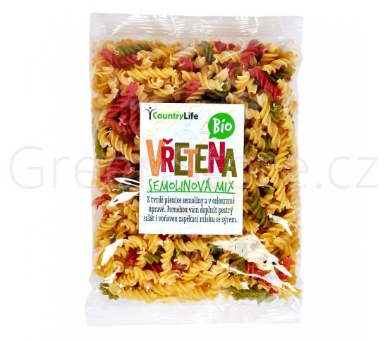 Těstoviny vřetena semolinová mix 400g BIO