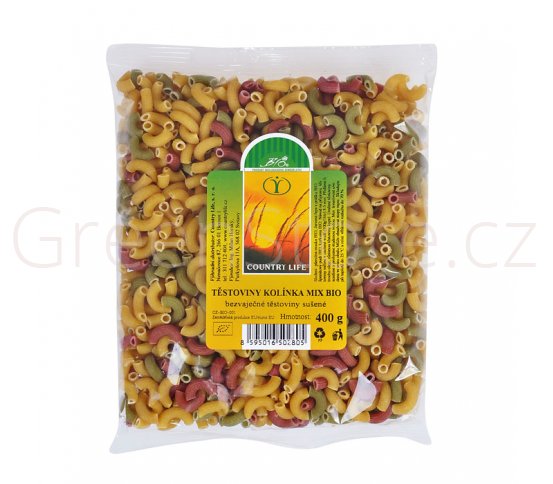 Těstoviny kolínka pšeničná mix 400g BIO