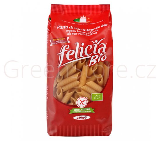 Těstoviny penne z hnědé rýže bezlepkové 250g BIO FELICIA