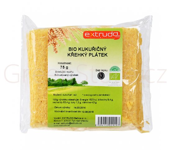 Chlebíček kukuřičný křupavý bezlepkový 75g BIO EXTRUDO
