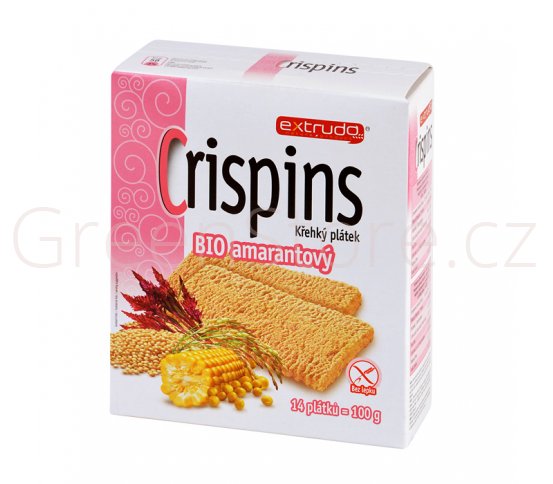Chlebíček kukuřičný s amarantem Crispins bezlepkový 100g BIO EXTRUDO