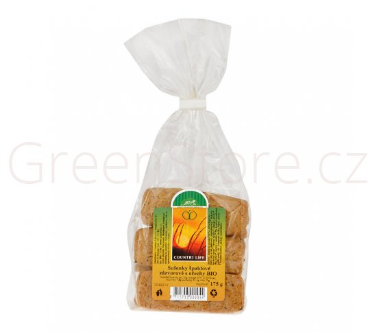 Sušenky špaldovo-zázvorové s oříšky 175g BIO