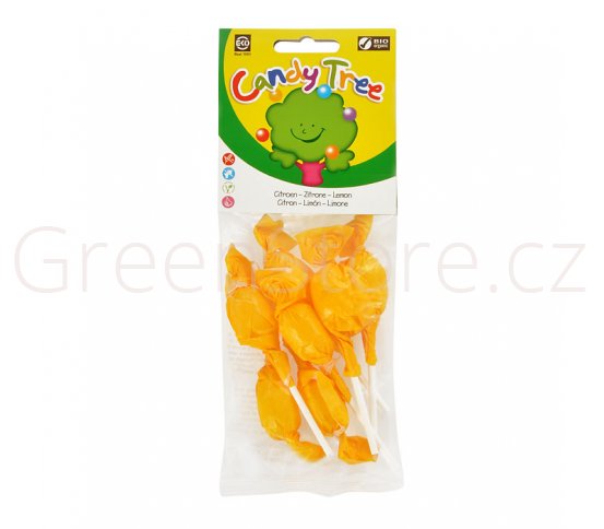 Lízátka s příchutí citronu bezlepková 7x10g BIO CANDY TREE