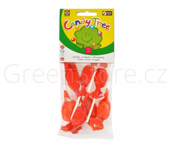 Lízátka s příchutí jahoda bezlepková 7x10g BIO CANDY TREE