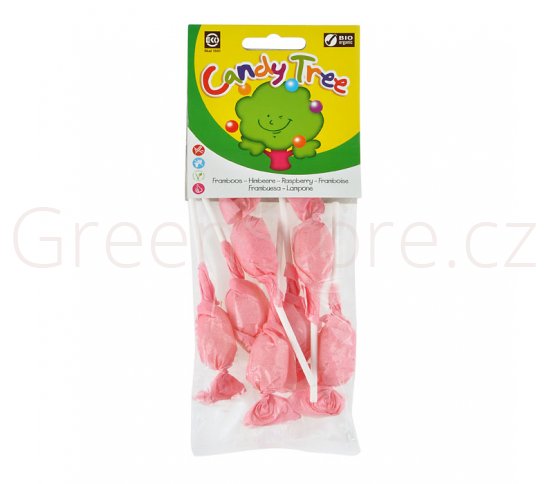 Lízátka s příchutí malina bezlepková 7x10g BIO CANDY TREE