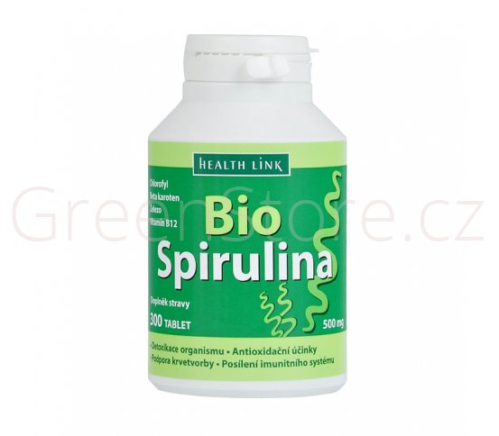 Spirulina s vitaminem B12 300 tablet × 500mg BIO HEALTH LINK