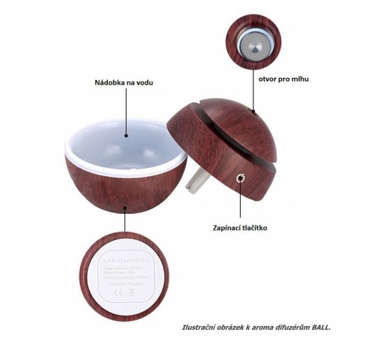 Aroma difuzér Ball světlé dřevo 130ml Sixtol 5