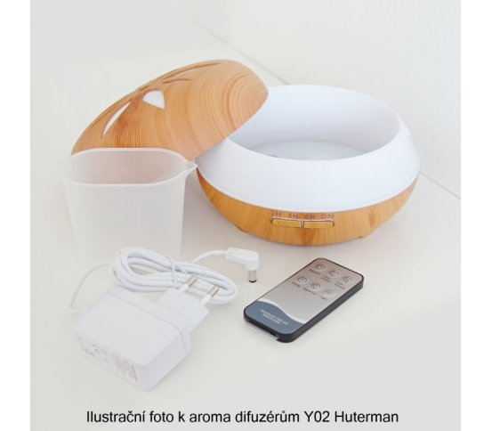 Aroma difuzér Y02 světlé dřevo, dálkové ovládání 550ml Hütermann 2