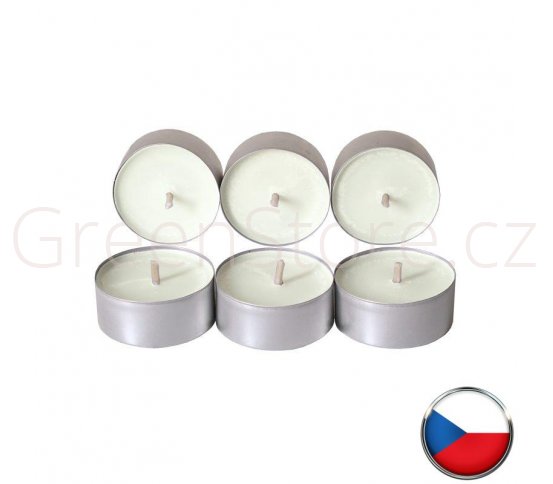 Čajové svíčky ze sojového vosku 6ks - bez vůně Aromka