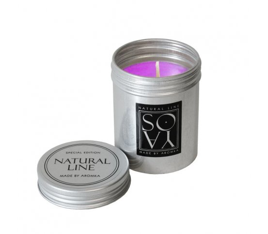 Svíčka ze sojového vosku v plechovce 100g - levandule Aromka