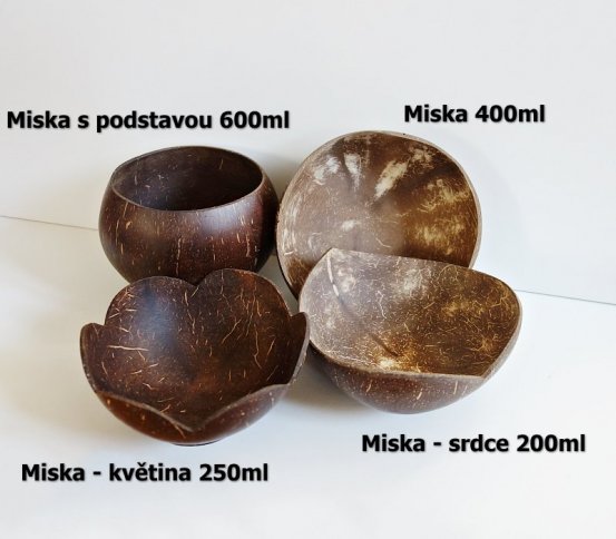 Miska z kokosu s podstavou - květina 250ml Artemis