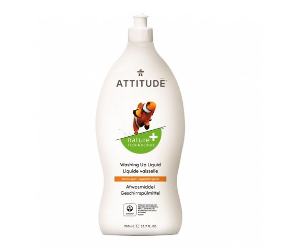 Attitude Přípravek na mytí nádobí - citronová kůra 700ml