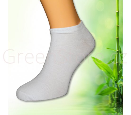 Bambusové ponožky dámské kotníkové, bílé 35-38, 3 páry