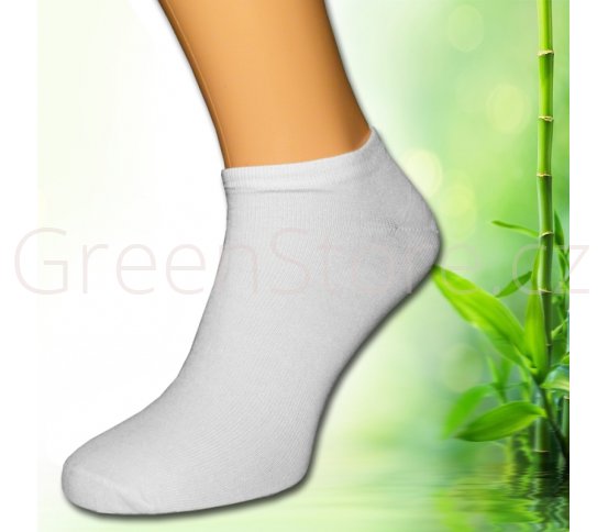 Bambusové ponožky pánské kotníkové, bílé