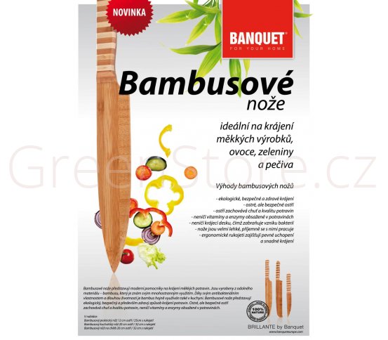 Přírodní bambusový nůž a pečivo