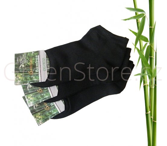 Bambusové ponožky dámské kotníkové, černé 39-42, 3 páry