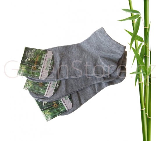 Bambusové ponožky dámské kotníkové, šedé 35-38, 3 páry