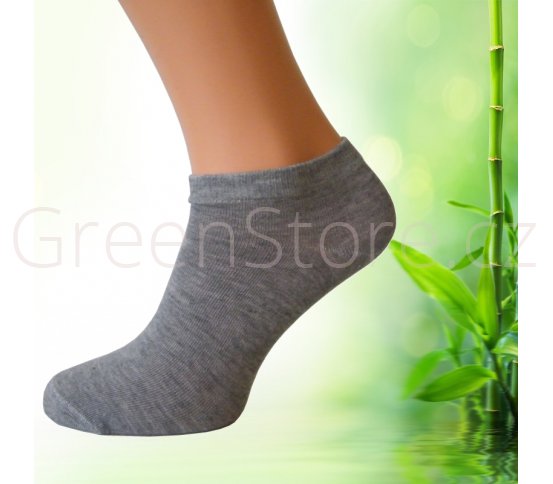 Bambusové dámské ponožky kotníkové, vel. 35-38, šedé, 3 páry