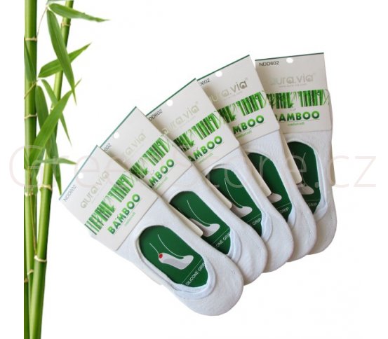 Bambusové ponožky dámské nízké, bílé 38-41, 5 párů