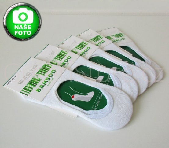 Bambusové ponožky dámské nízké, bílé 38-41, 5 párů