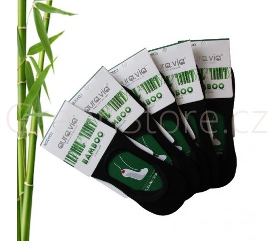 Bambusové ponožky dámské nízké, černé 38-41, 5 párů