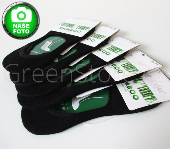 Bambusové ponožky dámské nízké, černé 35-38, 5 párů