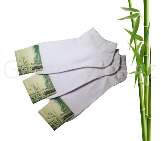 Bambusové ponožky pánské kotníkové, bílé