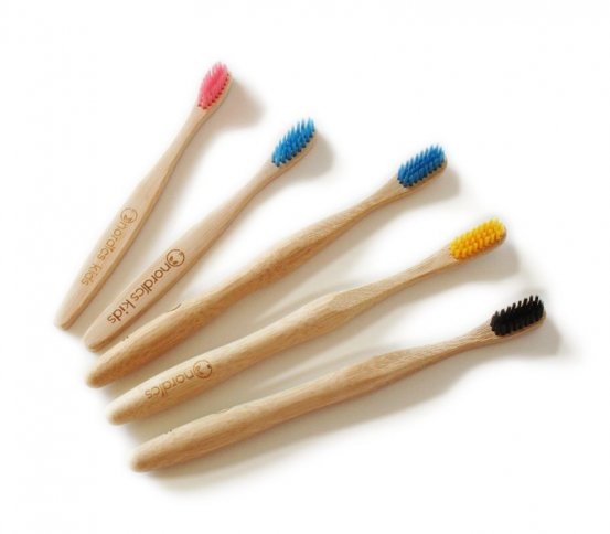 Nordics Dětský bambusový zubní kartáček růžový