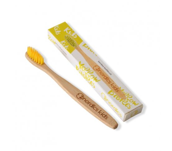 Nordics Dětský bambusový zubní kartáček - žlutý