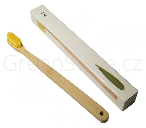 Ekologický kartáček z bambusu žlutý EcoHeart