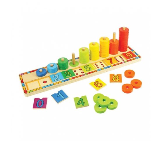 Bigjigs Toys Naučná hra - Deska nasazování s čísly