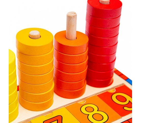 Bigjigs Toys Naučná hra - Deska nasazování s čísly