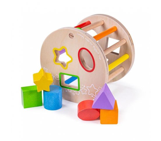 Bigjigs Baby Dřevěná vhazovací hračka - Válec s tvary