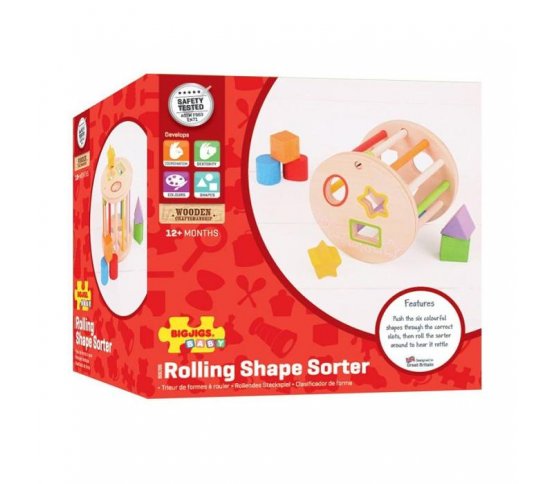 Bigjigs Baby Dřevěná vhazovací hračka - Válec s tvary
