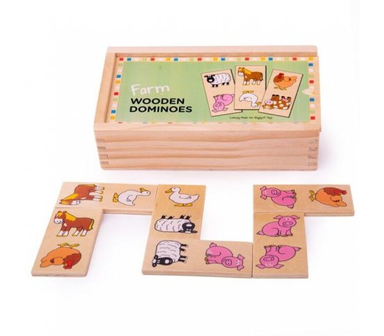 Bigjigs Toys Dřevěné domino farma