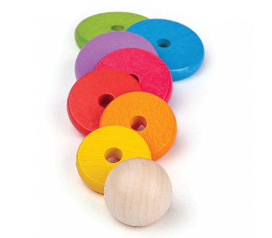 Bigjigs Baby Nasazování na tyč - Duhový panáček