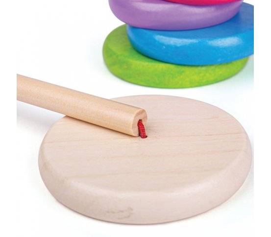 Bigjigs Baby Nasazování na tyč - Duhový panáček