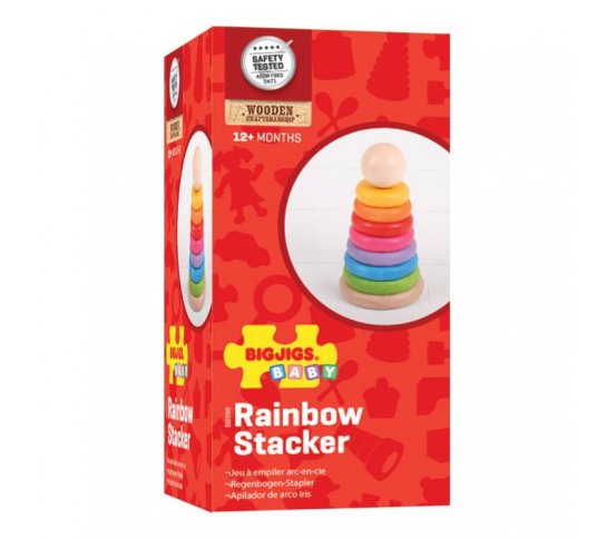 Bigjigs Baby Nasazování na tyč - Duhový panáček