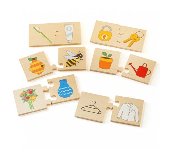 Bigjigs Toys Didaktické puzzle Co k sobě patří 