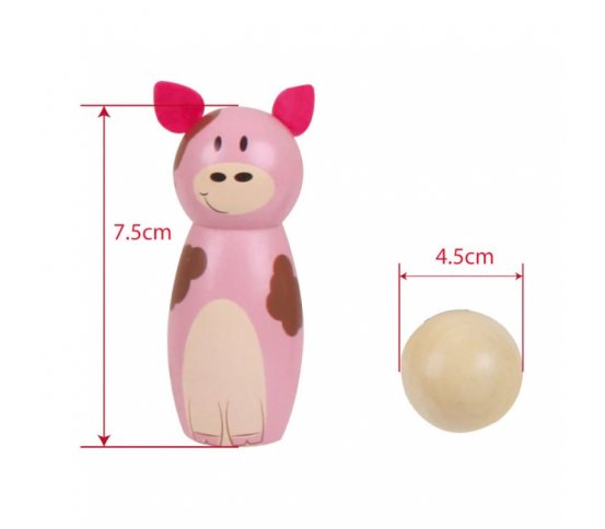 Bigjigs Toys Dřevěné kuželky farma