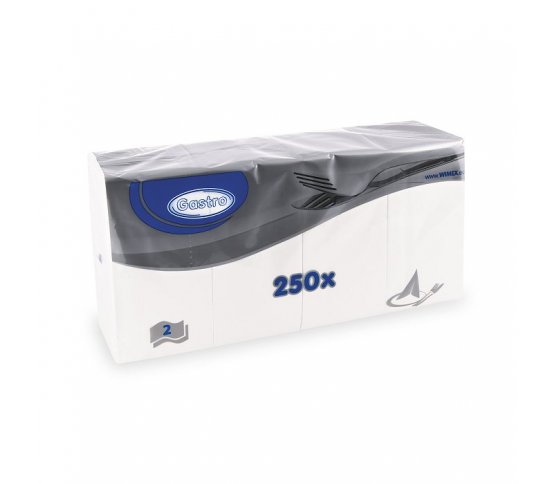 Wimex Bílý papírový ubrousek 1-8 skládaný 2vrstvý 33x33cm (250ks)